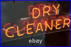 Vintage Neon Sign Dry Cleaning Clothing Cleaners Tailor lighted store display