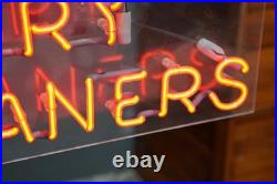 Vintage Neon Sign Dry Cleaning Clothing Cleaners Tailor lighted store display