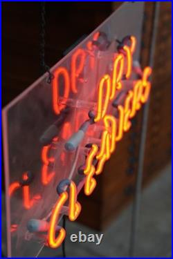 Vintage Neon Sign Dry Cleaning Clothing Cleaners Tailor lighted store display Vintage Neon Sign Dry Cleaning Clothing Cleaners Tailor lighted store display