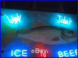 Vintage Neon Sign, Fish, Beer, Restaurant, Man Cave, Oil & Gas
