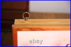 Vintage Neon Sign HOME Pink hanging lighted wood frame 80's Retro MID CENTURY