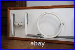 Vintage Neon Sign HOME Pink hanging lighted wood frame 80's Retro MID CENTURY