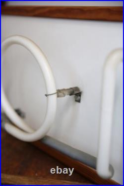 Vintage Neon Sign HOME Pink hanging lighted wood frame 80's Retro MID CENTURY