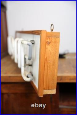 Vintage Neon Sign HOME Pink hanging lighted wood frame 80's Retro MID CENTURY