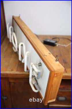 Vintage Neon Sign HOME Pink hanging lighted wood frame 80's Retro MID CENTURY