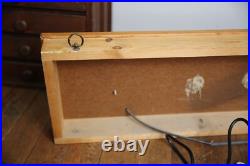 Vintage Neon Sign HOME Pink hanging lighted wood frame 80's Retro MID CENTURY