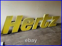 Vintage Neon Sign Hertz Rent A Car Shelby Gt350 H Shop Garage Man Cave Iowa Big