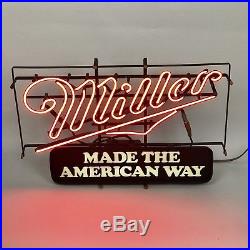 Vintage Neon Sign Miller Lightbox Americana