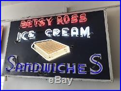 Vintage Neon Sign Rare Betsy Ross Ice Cream Sandwiches