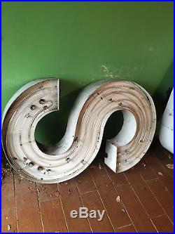 Vintage Neon Sign The Letter S Large Old School Advertising Lighting Industrial