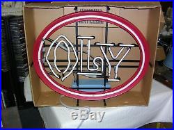 Vintage New Old Stock Oly / Olympia Beer Neon Lighted Sign Brand New In Box