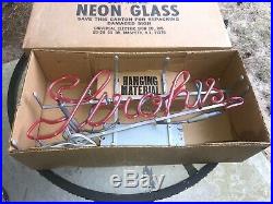 Vintage Nos 1983 Strohs Neon Beer Sign Still Secured To Original Box