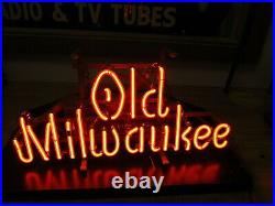 Vintage OLD MILWAUKEE Beer Everbrite Neon Sign, WORKS, PICK UP ONLY