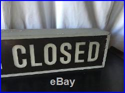 Vintage OPEN CLOSED Lighted Bank Sign Industrial Vintage Lighting Gas Tube Neon