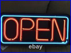 Vintage OPEN Neon sign. Made in USA by Fallon 34W x 15H Horizontal