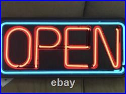 Vintage OPEN Neon sign. Made in USA by Fallon 34W x 15H Horizontal