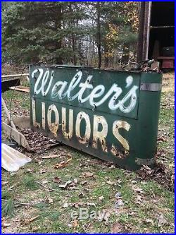Vintage ORIGINAL DST Tin Ace Sign Co LIQUOR Neon ARROW Advertising Bar BEER SIGN