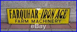 Vintage Old Farquhar Tractor IRON AGE porcelain sign, check out my listed neon