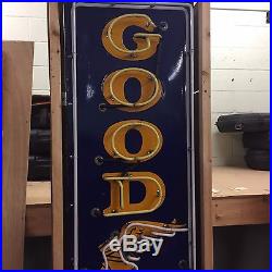 Vintage/Old Porcelain Goodyear Neon Sign 8' EXCELLENT (SEE PHOTOS FOR DETAIL)
