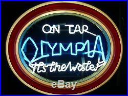 Vintage Original 1950's / 60's Olympia On Tap, It's The Water Neon Sign Rare