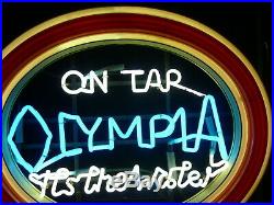 Vintage Original 1950's / 60's Olympia On Tap, It's The Water Neon Sign Rare