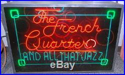 Vintage Original French Quarter, Jazz, 3Phase Neon Sign, Mardi Gras, New Orleans