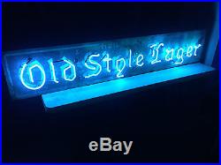 Vintage Original Heileman's Old Style Lager Sign and Can New Neon Beer bar