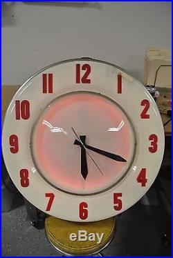 Vintage Original Lackner Neon Clock Works Great No Reserve