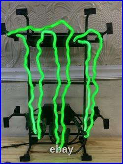 Vintage Original Monster Energy M Claw Green Neon Sign. 22x16. Commercial