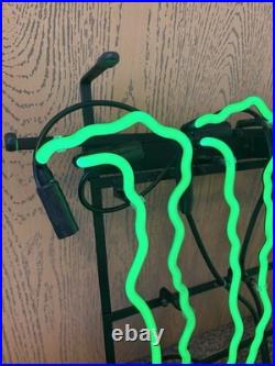 Vintage Original Monster Energy M Claw Green Neon Sign. 22x16. Commercial