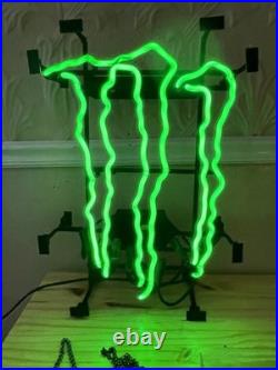 Vintage Original Monster Energy M Claw Green Neon Sign. 22x16. Commercial