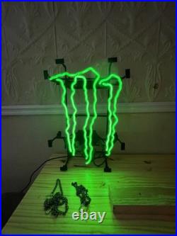 Vintage Original Monster Energy M Claw Green Neon Sign. 22x16. Commercial