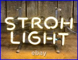 Vintage Original STROH LIGHT Beer Brewery Bar Pub Neon Advertising Sign Vintage Original STROH LIGHT Beer Brewery Bar Pub Neon Advertising Sign