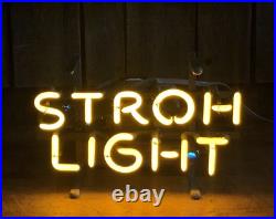 Vintage Original STROH LIGHT Beer Brewery Bar Pub Neon Advertising Sign