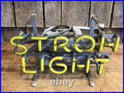 Vintage Original STROH LIGHT Beer Brewery Bar Pub Neon Advertising Sign