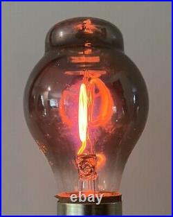 Vintage PEACE SIGN & Word Aerolux DuroLite Neon Light Bulb Orange WORKS Rare
