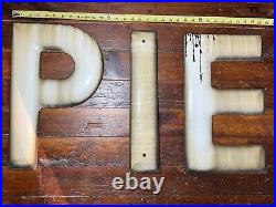 Vintage PIE Neon Porcelain Trade Sign Letters Factory 18 Inch Bakery Store