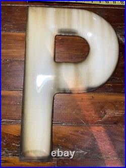 Vintage PIE Neon Porcelain Trade Sign Letters Factory 18 Inch Bakery Store