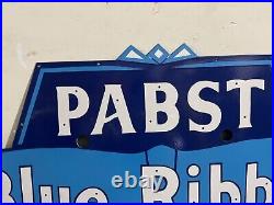 Vintage Pabst Blue Ribbon Beer Porcelain Enamel Neon Sign SSPN 45.5x30