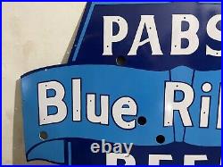 Vintage Pabst Blue Ribbon Beer Porcelain Enamel Neon Sign SSPN 45.5x30