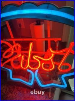 Vintage Pabst Blue Ribbon PBR Beer Neon Light Sign
