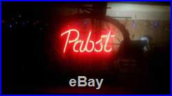 Vintage Pabst Neon Sign with Box NICE Mercury Gas Red Blue Beer Brewina
