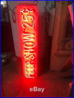 Vintage Peep Show Neon Sign