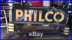 Vintage Philco Radio Neon Dealer Porcelain Sign Antique Advertising Display