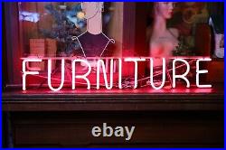Vintage Pink Neon Sign Furniture Store Display Apothecary Counter Cabinet old Vintage Pink Neon Sign Furniture Store Display Apothecary Counter Cabinet old