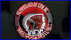 Vintage Porcelain Gasoline Motor Oils 24x10 Neon Display Sign