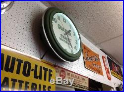 Vintage Quaker State Neon Clock Original Advertisement Gas Oil Sign. Display