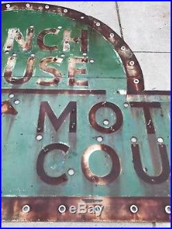 Vintage RANCH HOUSE MOTOR COURT Sign Not Porcelain Neon Skin