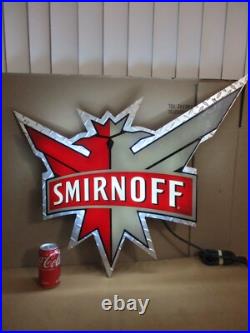 Vintage RARE Smirnoff Vodka EAGLE LOGO Neon Lighted Bar Sign 31 x 24