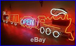 Vintage Railroad Large Train Neon Lighted Advertising Sign Works EXTREMELY RARE